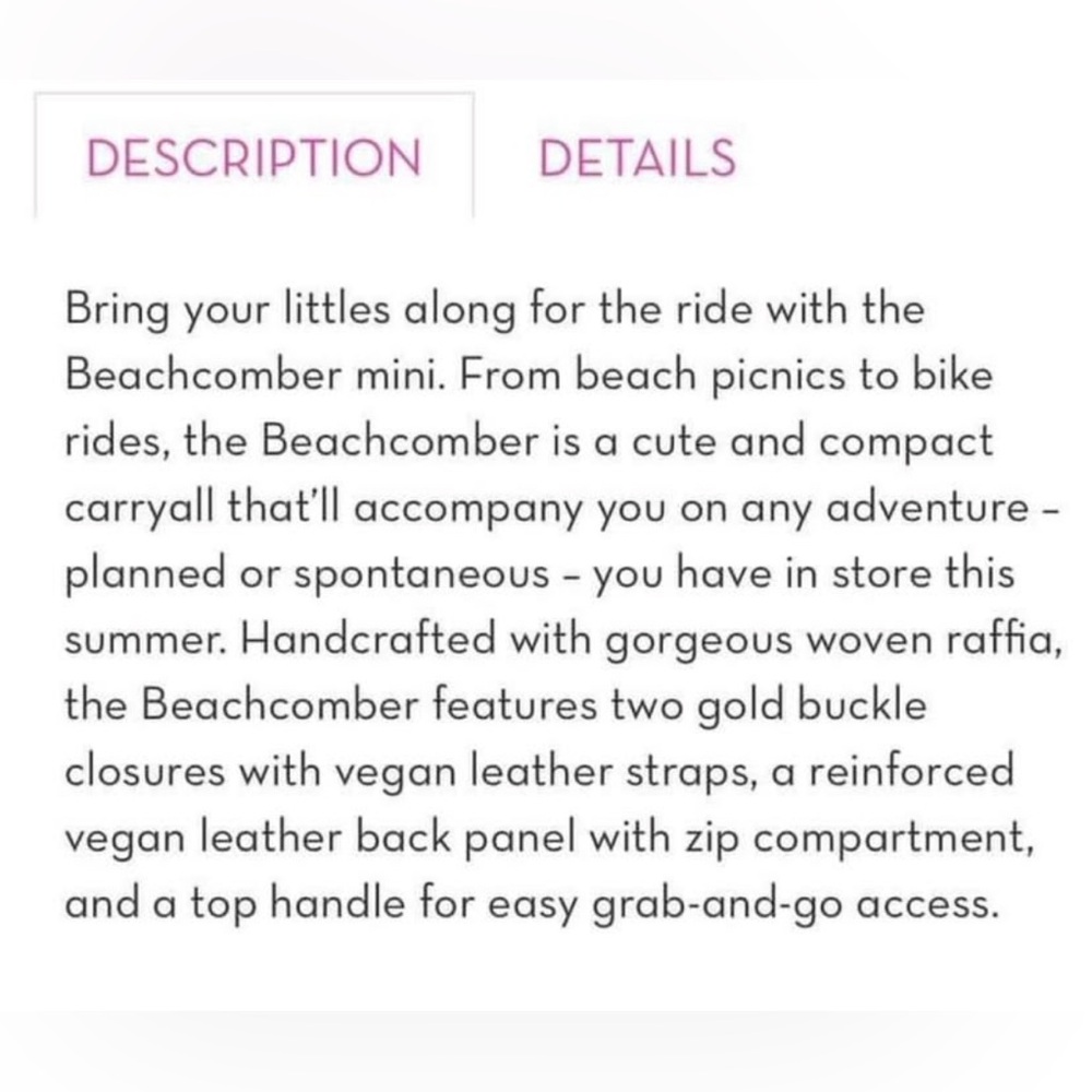 BNIP Beachcomber Mini Woven Backpack By Poppy and Peonies - Picture 9 of 9